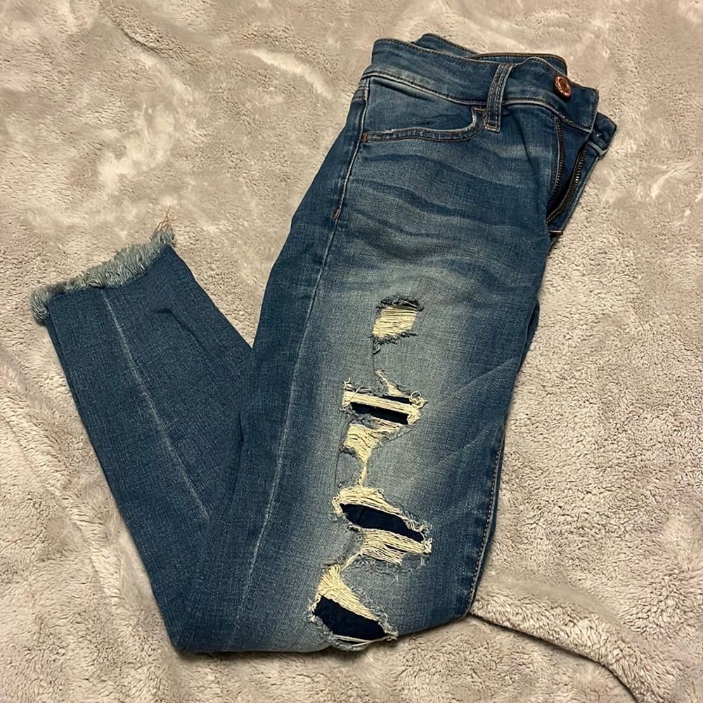 American Eagle Blue High Rise Jegging Jeans Women’s Size 2 X-Short Skinny